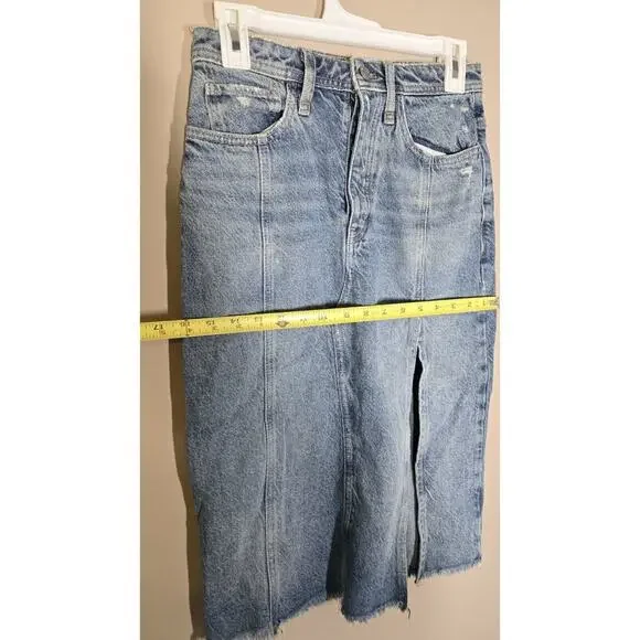 Free People We The Free Womens Long Denim Skirt Size 24 - Picture 9 of 12